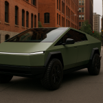 Tesla Cybertruck 2025 Looks Bold in Urban Matte Green